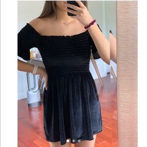 Urban Outfitters velvet off the shoulder dress